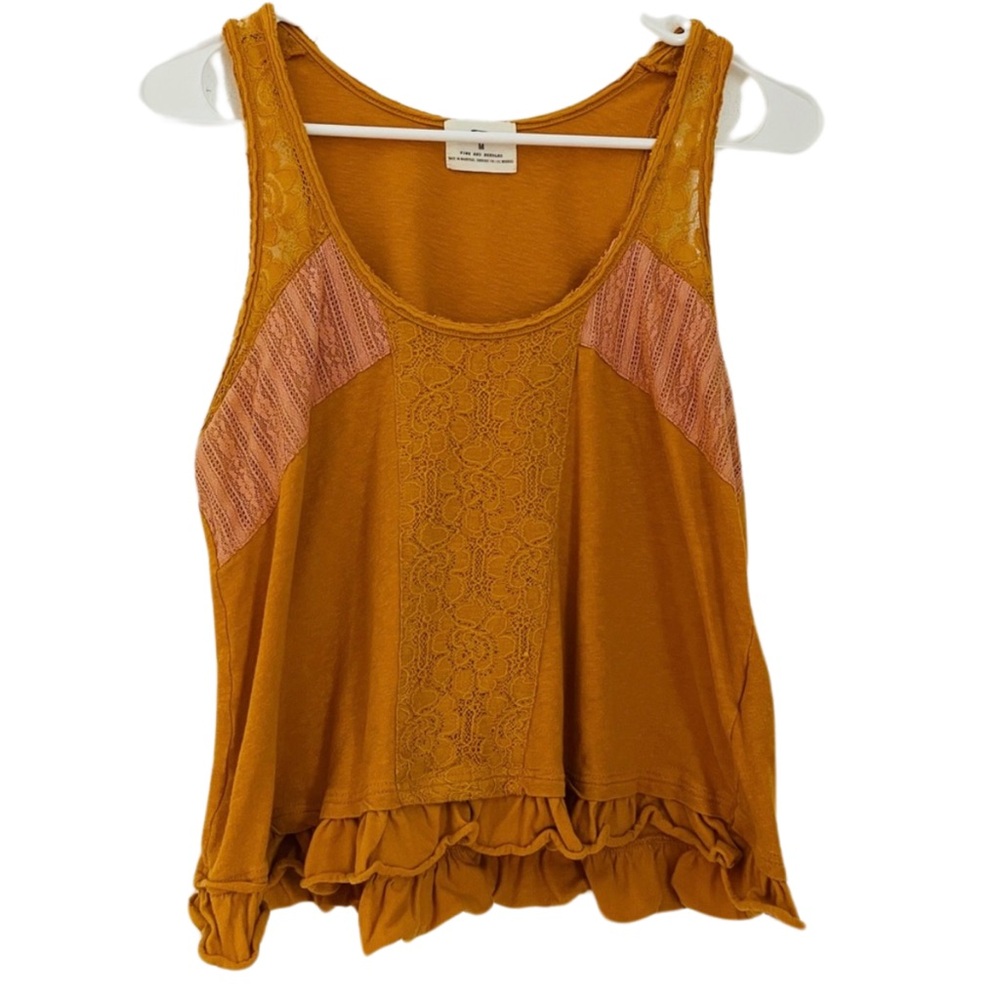 ANTHROPOLOGIE Pins and Needles Sandy Burnt Orange Sleeveless Crop Top
